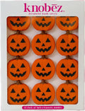 Knobēz: Decorative Knob Covers - Jack o Lantern - 12pk - Stretch Over Hardware Decorations, Cozy Seasonal Autumn Colors, Kitchen-Bathroom-Dressers-Home