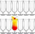 Lallisa 12 Pcs Plastic Hurricane Glasses 15 oz Shatter Resistant Clear Plastic Pina Colada Cocktail Glasses Break Resistant Drinking Tulip Milkshake Cups for Beer Juice Margarita