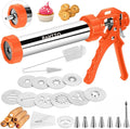 Churro Maker Machine, 3-in-1 Multifunctional Hollow Churros Machine, Churreras para Churros, Stainless Steel Churro/Cookie Making Kit with Piping Bag, 2 Brushes, 10 Discs and 7 Icing Piping Nozzles