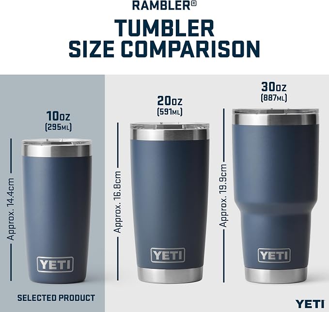 YETI Rambler 10 oz (295 ml) Tumbler with Removable Magslider Lid, Stainless Steel Vacuum Insulated Coffee Cup, Ridgeline