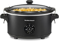 Hamilton Beach 7 Quart Stay or Go Portable Programmable Slow Cooker, 15 Cooking Options, Large Dishwasher Safe Stoneware Crock, Clip-Tight Glass Lid For Easy Travel, Black (33771)