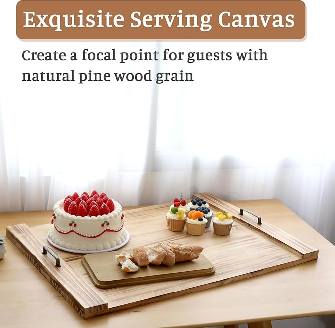 SwallowLiving Wood Noodle Board Stove Cover with Handles, Wooden Stovetop Cover Board for Gas Stove and Electric Stove Top,Kitchen Sink Cover for Counter Space, Cutting Board, Natural
