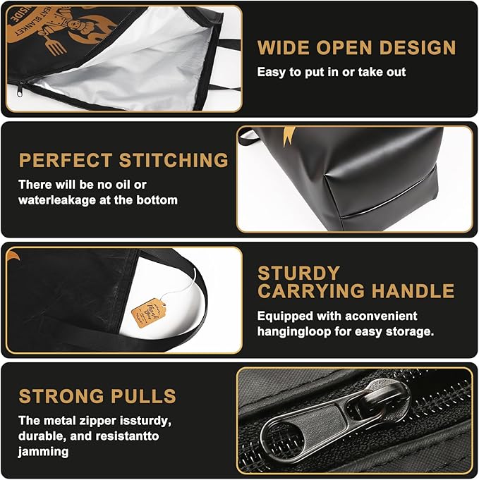 Allinside BBQ Blanket for Resting Meat - Extra Large Insulated Meat Resting Bag with 2 Meat Shredder Claws, Greeting Card & Lanyard | Reusable Grilling Accessory for Brisket, Pork, Turkey