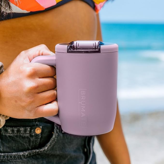 BrüMate Müv - 15oz 100% Leak Proof Insulated Coffee Mug with Handle & Lid - Stainless Steel Coffee Travel Mug - Double Walled Coffee Cup (Eclipse)