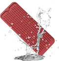 ZLR Silicone Sponge Holder & Sink Caddy Tray (6" x 17") - Narrow Dish Drying Mat for Kitchen Counter - Waterproof Soap Dispenser Organizer, Non-Slip Bathroom Vanity Tray (Lava Red)