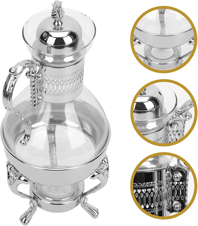Gadpiparty Heated Coffee Pot Water Pitcher with Lid Turkish Coffee Machine Pottery Teapot Ceramic Turkish Tea Pot Glass Water Kettle Espresso Coffee Heatable Teapot Zinc Alloy Household Stove