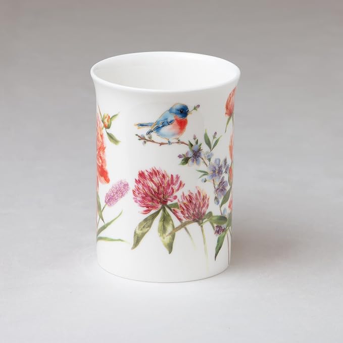 Bone China Coffee Tea Mugs 9-Ounce, Assorted Set of 4 (Beautiful Garden)