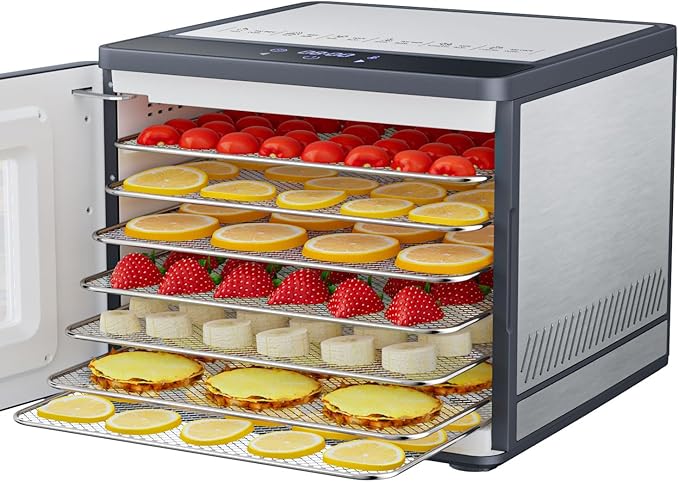 Food Dehydrator Machine for Jerky Beef: TINANA Stainless Steel Food Dryer for Meat - Digital Food Dehydrater for Fruit Herbs