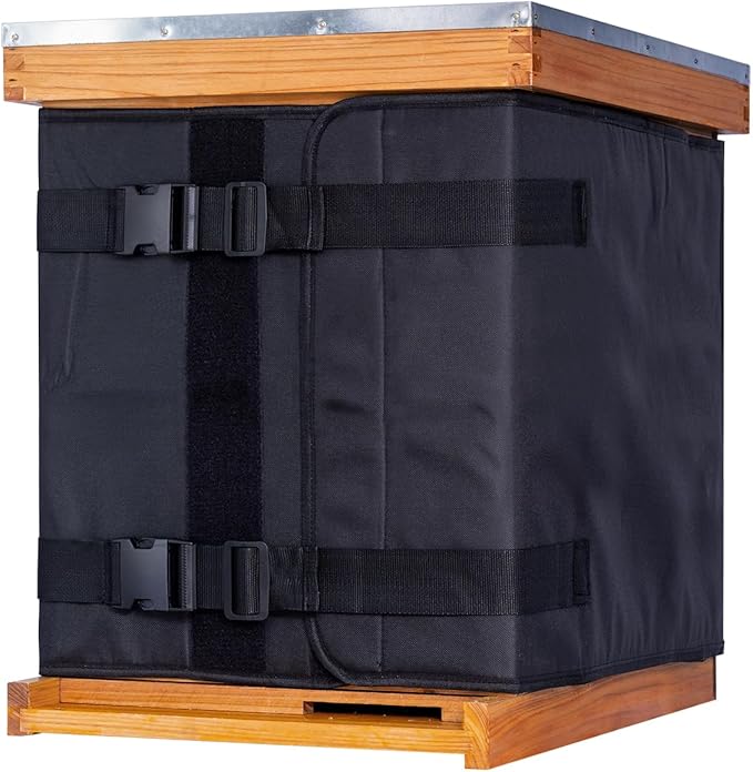 MayBee Winter Bee Hive Wrap for 10 and 8 Frame Beehives, 600D Oxford Cloth Adjustable Beehive Wrap for 2 Deep Hive Boxes, Waterproof, Windproof, Lightweight, Reusable, 76.8" x 18.1"