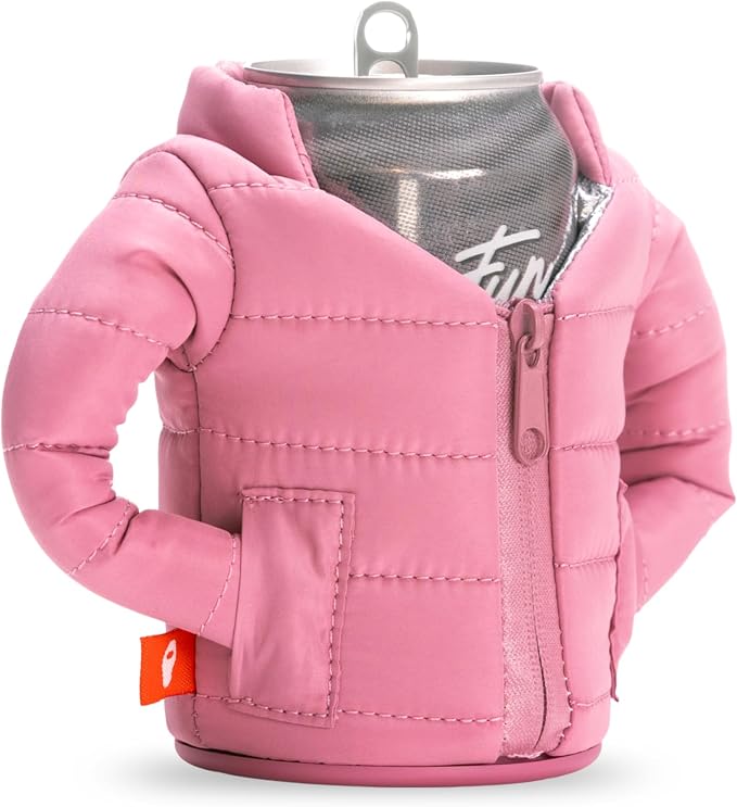 Puffin - The Puffy Jacket - Insulated 12 oz Can Cooler I Beer Bottle & Soda Can Insulator, Keep Drinks and Beverages Cold - Dusty Rose