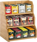 TIOPGHAD 3 Layer Stackable Bamboo Tea Bag Organizer Storage Holder for Tea Bags Wood Tea Box Containers Tea Rack Teabag Station Stand for Cabinet Countertop Office(Patented Design)