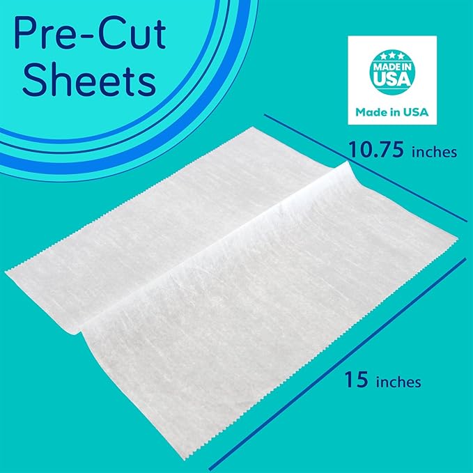 Fit Meal Prep 1000 Sheets 15 x 10.75” Dry Wax Paper Sheets for Food, Greaseproof Sandwich Wrapping, Interfolded Deli Wax Paper for Fries, Burgers, Food Basket, Made in USA