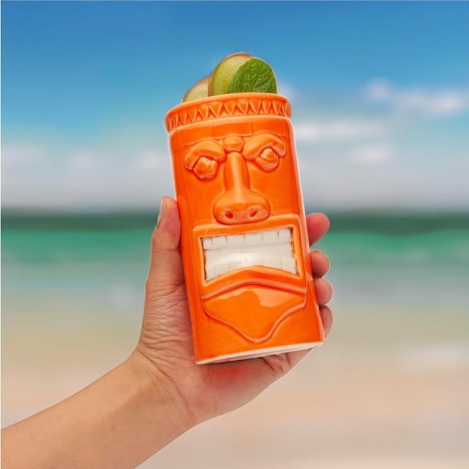 LEMONSODA Ceramic Hawaiian Tiki Glasses (Ceramic Variety, Set of 32)(2209)