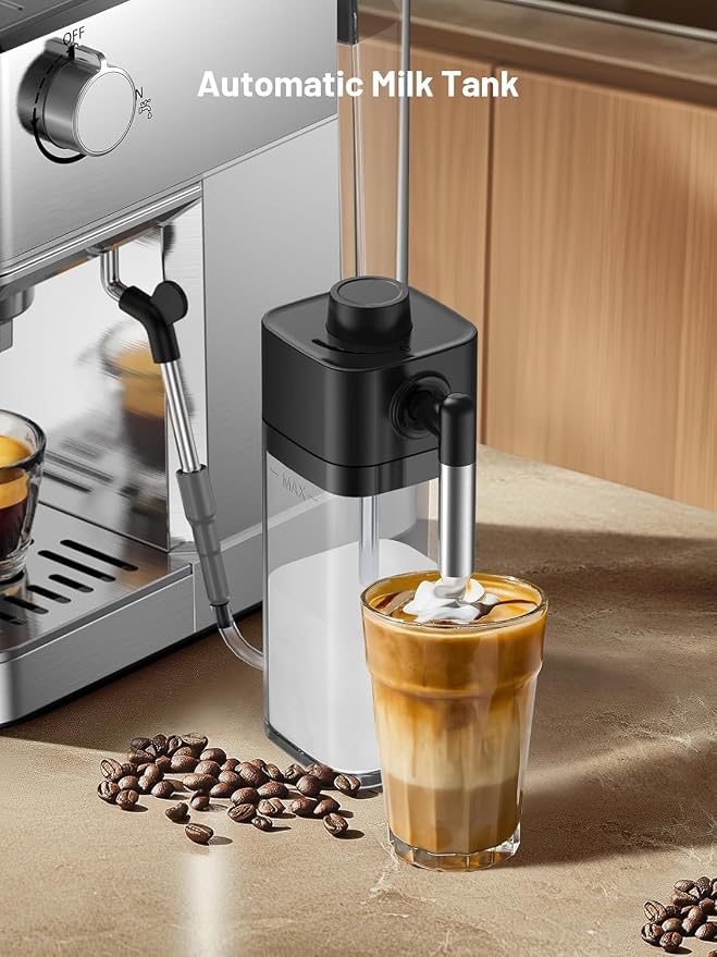 KEENSTAR 20 Bar Espresso Machine, Hot & Cold Brew Coffee Maker with Milk Frother, Touch Screen, Compact Water Tank, Expresso Coffee Machines for Lattes, Cappuccinos, Americano, Home & Office