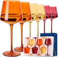 Venus Wine Glasses Set of 6-18oz【Hand Blown】 Crystal Melanin Wine Glasses with Stem- Wedding gift set for wine lovers Red White Wine Dinner