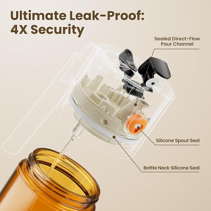 LAKUMIQI 2 in 1 Oil Sprayer for Cooking, 17oz Light-Blocking Glass Spray Bottle with Stickers, Oil Dispenser for Salad, Air Fryer & BBQ
