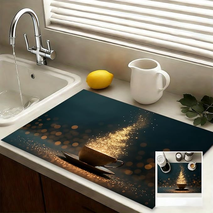 Stove Top Covers for Electric Stove, Heat-Resistant Glass Stove Top Cover Protector, Induction Cooktop Protector Mat for Kitchen 28.3 x 20.5 inches (Coffee Cup)
