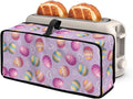 Easter Eggs Toaster Cover 2 Slice Long Slot Pink Toaster Cover with Top Handle Small Appliance Protector Lightweight Dust Protection Bread Kitchen Appliance Covers for Festival