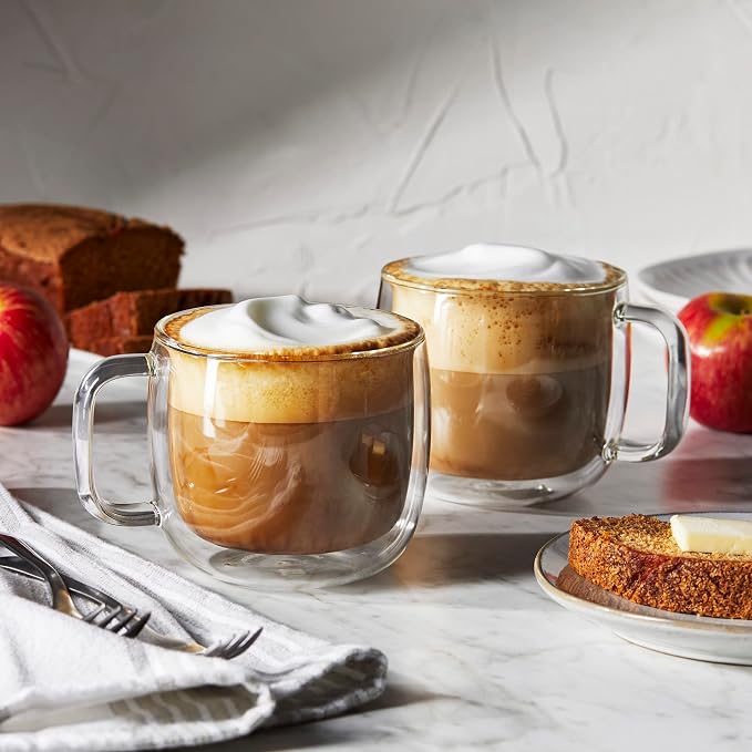 ZWILLING Sorrento Plus 2-pc Double-Wall Glass Cappuccino Mug Set,15-oz, 450ml