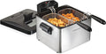 Hamilton Beach Professional Style Electric Deep Fryer With 2 Baskets | 4.5 Liter / 19 Cup Oil Capacity | 1800 Watts | Lid With View Window | Easy Detach Magnetic Cord | Stainless Steel | 35036