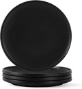 10.25 Inch Dinner Plates, Matte Black, Set of 4 | Matte Glaze Stoneware, For Steak & Pasta, Microwave Safe, Dishwasher Safe, Ceramic