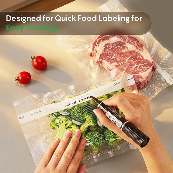 FRESKO 200 Pack 8"x12"Vacuum Sealer Bags, Heavy Duty Commercial Grade Precut Storage Bag, Sous Vide Vacuum Safe, BPA Free