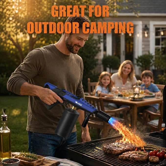 ARTFLAMM Powerful Propane Torch, Kitchen Blow Torch with Adjustable Flame, Detachable Cooking Torch for Searing Steak, Camping, BBQ, Welding (Tank Not Included)