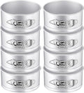 Sunnyray 8 Pcs 4 Inch Springform Pan for Baking Mini Cheesecake Pans with Removable Bottom Nonstick Leakproof Round Cake Mold Spring Form Molds for Mini Cheesecake Pizza and Quiches (Silver)