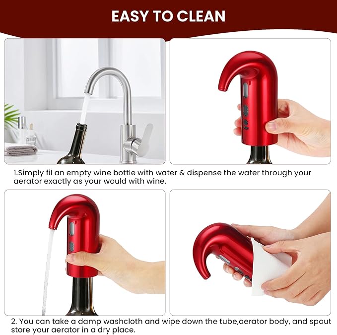 BLUBYEES 3-in-1 Electric Wine Aerator, Decanter & Dispenser Set – USB Rechargeable Automatic Wine Pourer, Ideal Gift for Wine Lovers