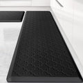 Kitchen Mat [2 PCS] Cushioned Anti-Fatigue Floor Mat Water Resistant Non-Skid Kitchen Mats and Rugs Ergonomic Comfort Foam Kitchen Rugs Standing Mat for Floor Office Sink(Black,17.3"x28"+17.3"x60")