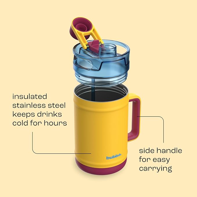 bubba 52 oz Insulated Stainless Steel Water Keg - Large Reusable Water Bottle Drinking Jug - Insulated Keg for Everyday Hydration, Lead-Free and BPA-Free, Spirit Week