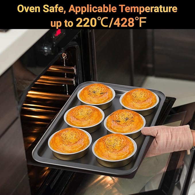 Beasea Aluminum Ramekins 200 Pack, 7.3oz 215ml Disposable Ramekins Foil Cups No Lids 4" Baking Ramekin Cupcake Aluminum Mini Baking Cups for Party - Golden