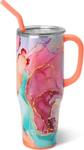 Swig Life 40oz Mega Mug, 40 oz Tumbler with Handle and Straw, Cup Holder Friendly, Dishwasher Safe, Extra Large Insulated Tumbler, Stainless Steel (Dreamsicle)