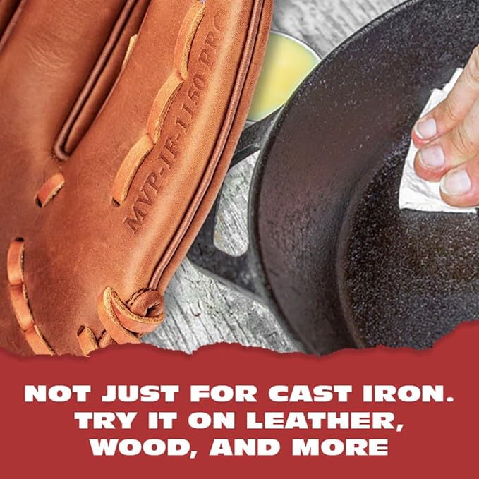 Knapp Made Cast Iron Seasoning Wax and Carbon Steel Seasoning Wax - 2 Oz Unique Blend of Natural Oils and Beeswax - Restore Cast Iron, Steel, Cutting Board, Kitchenware (2 Pack)
