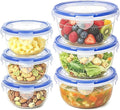 KIGI Leak-Proof Plastic Bowls, Airtight Lid, BPA Free, Ideal for Food Storage, Soup, Snack, Fruit, Meal Prep & Lunch, 4 Sided Locking Lid (2.5 Cup +1.25 cup) 12 Piece Set