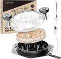 Cleangor Chicken Shredder Tool Twist Large, BPA Free Meat Shredder with Ergonomic Handle, Non-Slip Food Shredder Tool for Pork, Beef, Set of Chicken Breast Shredder with Brush & Fork (1, Black)