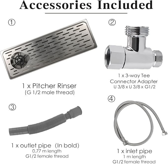 Pitcher Washer, Espresso Washer, Drainage and Drip Tray Stainless Steel Bar Glass Washer is The Sink, and The Cup Spray Washer is The Home Kitchen Hotel Cafe Restaurant (KF25-Silver)