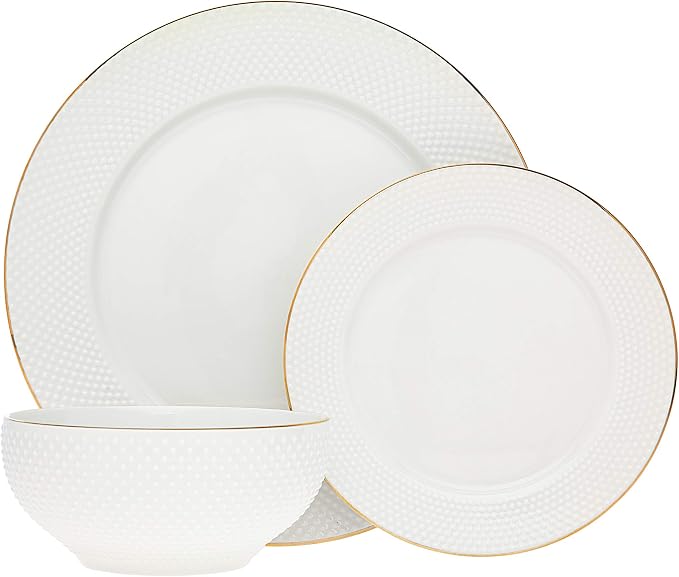 Godinger Gold Trimmed 18-Piece Dinnerware Set Coquille - Service for 6