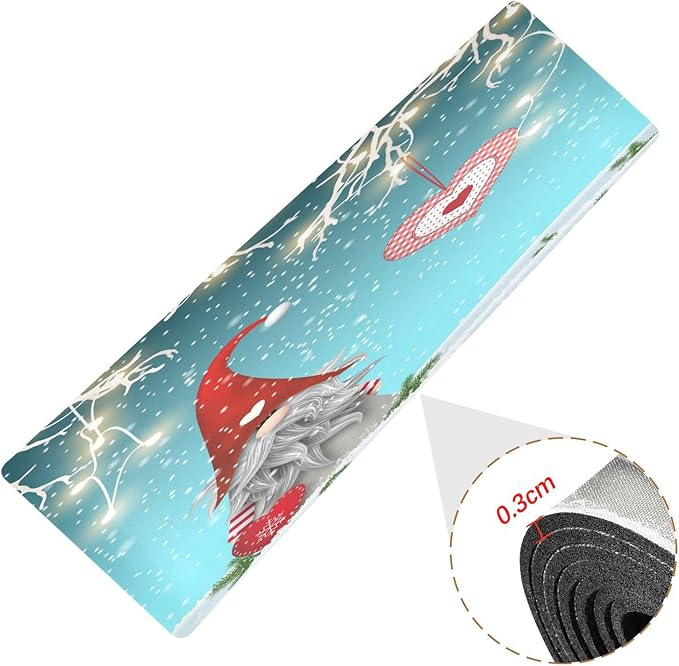 ALAZA Christmas Traditional Gnome Tomte with Red Heart Trivet Table Runner 40 Inches Long Trivet for Hot Pots and Pans/Hot Dishes,Table Protector Heat Up to 230F, Decorative Hot Plates