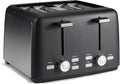 Amazon Basics 4 Slice Toaster, 7 Browning Settings, Extra Wide Slots for Bagels and Specialty Breads, Removable Crumb Tray, Cancel/Defrost/Bagel Buttons, 1500W, Black & Silver