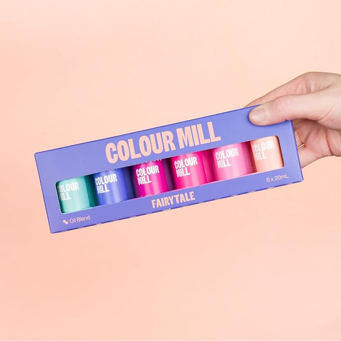 Colour Mill Oil Blend Food Coloring, Fairytale Pack - 20 Milliliters Each of 6 Colors: Candy, Fuchsia, Hot Pink, Peach, Tiffany and Violet