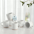 HaWare 13OZ Coffee Mugs Set of 6, Stoneware Coffee Cups, Ceramic Latte Mug for Man, Woman, Dad, Mom, Modern Tea Mugs for Latte/Cappuccino/Cocoa/Milk, Dishwasher& Microwave Safe, Speckled Milky White