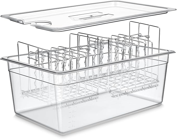 HOMENOTE Large Sous Vide Container 26 Quarts with Lid,Complete Sous Vide Accessories Kit BPA Free,Compatible with Anova and Most Sous Vide Cookers（Comes with 2 Sous Vide Racks and Insulating Sleeve）
