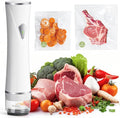 Handheld Vacuum Sealer for Wet and Dry Food, Compact Portable Food Sealer with Strong Suction, Meal Prep and Sous Vide, 5X Preservation & Fresh, White