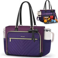 LOVEVOOK Lunch Tote Bag for Women, Insulated Lunch Bag with Laptop Compartment, Large Capacity Work Tote with Cup Holder, Water Resistant Insulated Bag Leakproof for Teacher Nurse, Office, 17.3 Inch