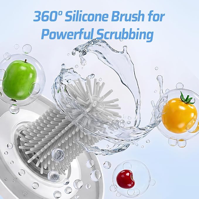 Electric Fruit Cleaner Spinner Machine with OH-ion Purification Technology, Suitable for Small Fruits Such as Blueberries, Cherry Tomatoes, and Raspberries
