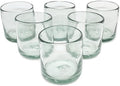 Clear Blown 8 oz DOF Rocks Glasses (set of 6) - Hand Blown Mexican Glassware Recycled Glass Drinking Glasses for Water, Juice, Margarita, Cocktails & Whiskey, Toxin Free