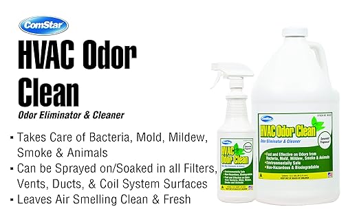HVAC Odor Clean, Odor Eliminator & Cleaner with A Powerful Spray & Pleasant Spearmint Scent, Works Fast to Eliminate Unwanted Odors for Long Periods, Made in USA, 1 Gallon (90-651)