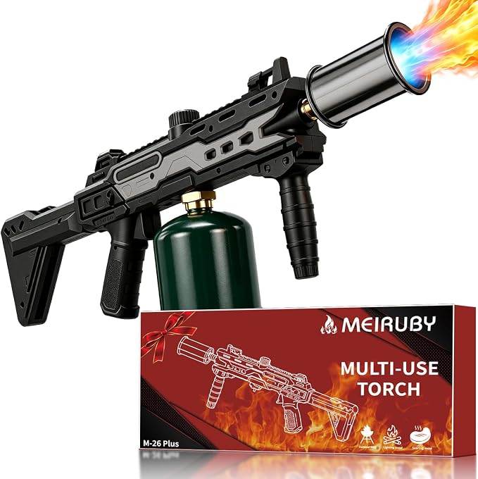 Powerful Propane Torch Gun, Fathers Day Gift for Dad Men, Culinary Blow Kitchen Cooking Torch for Steak Searing, Campfire Charcoal Starter for Blackstone Griddle Accessories (Tank Not included)