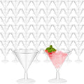 Yinkin 50 Pcs 2 oz Plastic Martini Glasses Disposable Clear Cocktail Dessert Parfait Glasses Unbreakable Mini Martini Cups for Wedding Party Bowl Wine Ice Cream